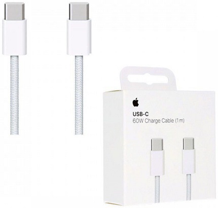 APPLE CHARGE CABLE (1M) USB-C 60W WHITE EU